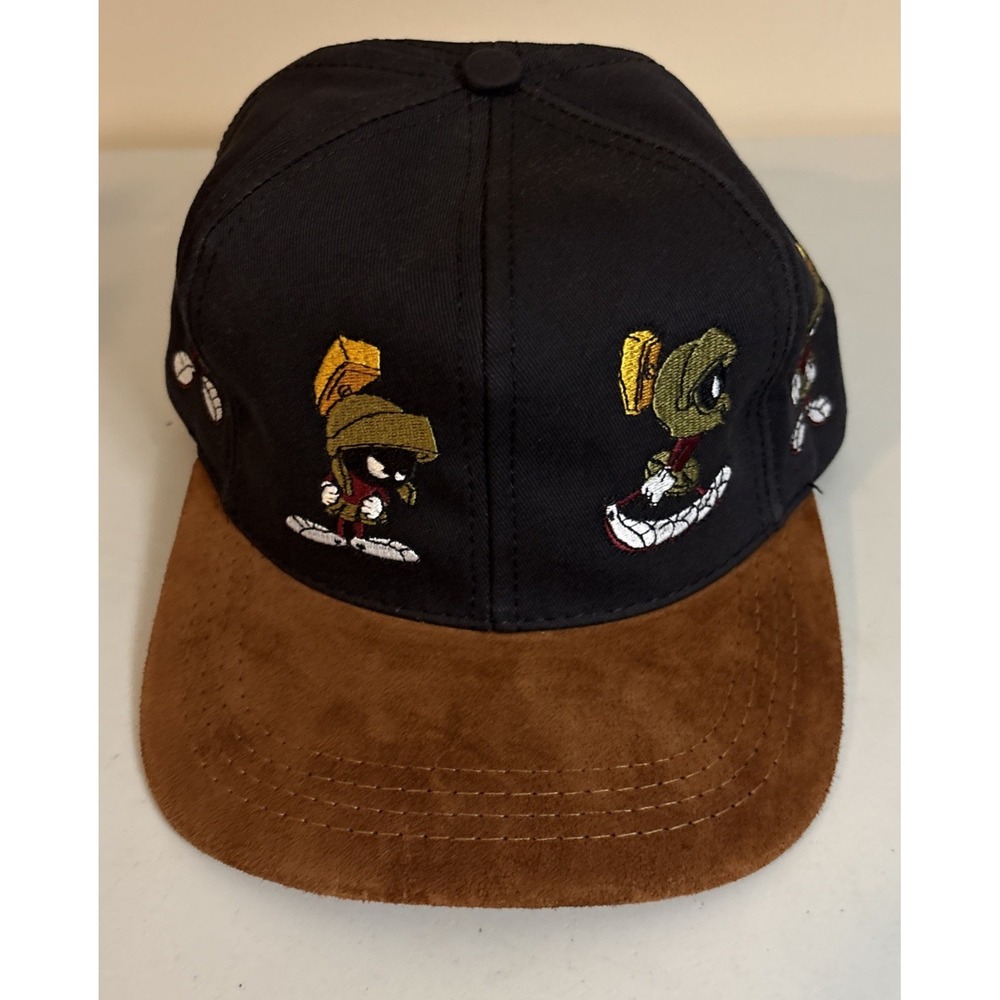 Vintage Warner Bros 1997 Marvin The Martian SnapBack Hat Suede Bill Made In USA